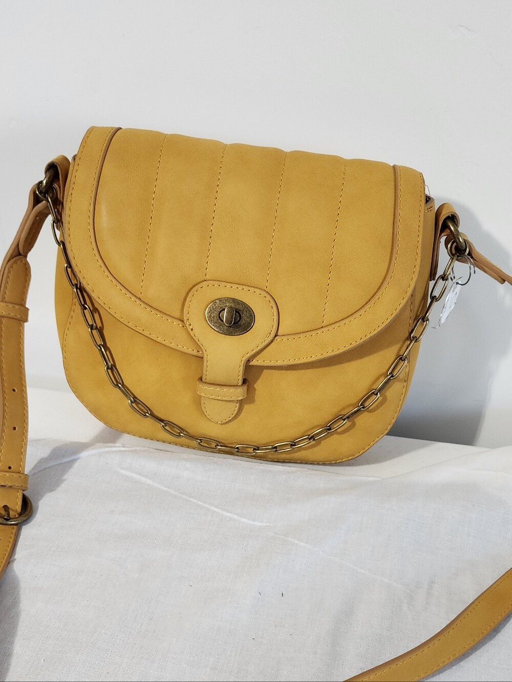 a new day Mustard Yellow Saddle Crossbody Bag